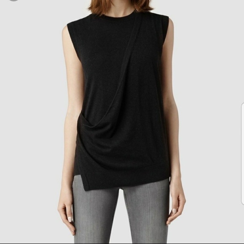All Saints Lapse charcoal tank top size 6